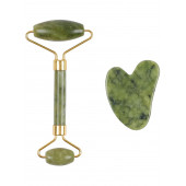 Orijinal Yeşim Taşı Çift Taraflı Jade Roller & Gua Sha Yüz ve Vücut Yenileme ve Masaj Seti - 2