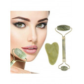 Orijinal Yeşim Taşı Çift Taraflı Jade Roller & Gua Sha Yüz ve Vücut Yenileme ve Masaj Seti - 9