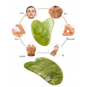 Orijinal Yeşim Taşı Gua Sha Yüz ve Vücut Yenileme ve Masaj Aleti Gerçek Yeşim Taşı - 3