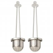 Çay Süzgeci, Paslanmaz Çelik, MeridyenDukkan 14 cm, 2 Adet Bardak İçi Süzgeç - 1