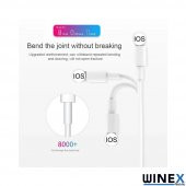 Winex 5 Adet 3A 45W İphone UsbA to Lightning 1m Hızlı Data ve Şarj Kablosu Beyaz - 5