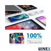 Winex 5 Adet 3A 45W İphone UsbA to Lightning 1m Hızlı Data ve Şarj Kablosu Beyaz - 6