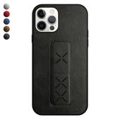 iPhone 12 Pro Max Kılıf Hialus Stant Tutuculu Deri Kapak - 1