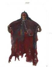 Halloween İskelet Korkuluk Işıklı Sesli 30 Cm Kahverengi - 1