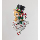 Şeker Kedi Ahşap Dekoratif Duvar Saati - 1