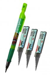 2.0 Mm Kalın Uçlu Versatil Kalem Yeşil Renk 1 Adet ve 2.0 Mm Kalın Uç Siyah 3 Adet Kalın Uçlu Mekanik Kalem - 1