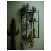 Salon-Mutfak Dekorasyon Duvar Rafı,MeridyenDukkan Antrasit Renk 40x60 cm Sergi-Obje-Kitap Rafı - 5
