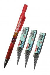 2.0 Mm Kalın Uçlu Versatil Kalem Kırmızı Renk 1 Adet ve 2.0 Mm Kalın Uç Siyah 3 Adet Kalın Uçlu Mekanik Kalem - 1