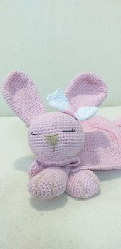 Şirin Uykucu Tavşan Uyku Arkadaşı Amigurumi Organik Oyuncak - 2