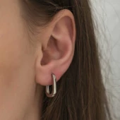 Lucky Life 925 Ayar Gumuss  Taşsız J Bayan Küpe - 3