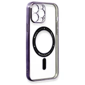 iPhone 13 Pro Max Kılıf Magsafe Özellikli Gold Seri Lazer Silikon Kapak - 3