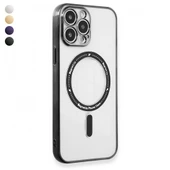 iPhone 14 Pro Max Kılıf Magsafe Özellikli Gold Seri Lazer Silikon Kapak - 1