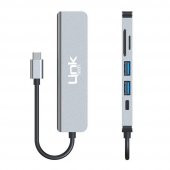 LinkTech A197 Premium 6in1 4K Ultra HD 100W PD Type-C Girişli HUB Çoklayıcı - 4