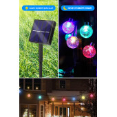 Lighthome Güneş Enerjili 7M 50Led Rgb Çok Renkli Kristal Top Solar Bahçe Aydınlatması Led Lamba - 6