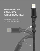 Zore LS63 100CM Hasir Type-C Usb Kablo - 6