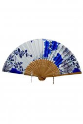 Japon Bambu Kumaş Yelpaze Çanta Boy Stant Hediyeli No.55 - 5