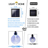 LightHome 50 Led 7 Metre Sarı Güneş Enerjili Solar Bahçe Teras Balkon Ağaç Lambası Aydınlatması - 2