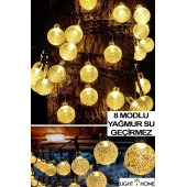 LightHome 50 Led 7 Metre Sarı Güneş Enerjili Solar Bahçe Teras Balkon Ağaç Lambası Aydınlatması - 3