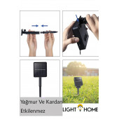 LightHome 50 Led 7 Metre Beyaz Güneş Enerjili Led Işık Solar Bahçe Teras Balkon Ağaç Lambası Aydınlatması - 7