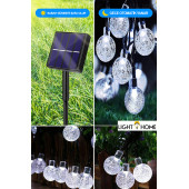 LightHome 50 Led 7 Metre Beyaz Işık Güneş Enerjili Bahçe Teras Balkon Dekorasyon Ağaç Lambası Aydınlatması - 6