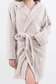 Comfy | Kapşonlu Wellsoft Peluş Bornoz Sabahlık | Robdeşambr Kadın Bornoz - 3