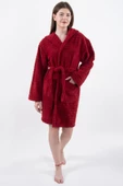 Comfy | Kapşonlu Wellsoft Peluş Bornoz Sabahlık | Robdeşambr Kadın Bornoz - 5