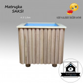 Strafor Yalıtımlı - Matruşka Small 4.5 Lt - Ahşap Saksı - Dekoratif Özel Işçilik (1 ADET) MATRUŞKA Small - 2