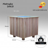 Strafor Yalıtımlı - Matruşka Large 30 Lt - Ahşap Saksı - Dekoratif Özel Işçilik (1 ADET) MATRUŞKA Large thumbnail 2