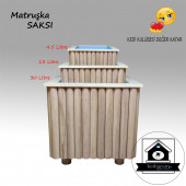 Strafor Yalıtımlı - Matruşka Large 30 Lt - Ahşap Saksı - Dekoratif Özel Işçilik (1 ADET) MATRUŞKA Large thumbnail 4