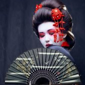 Japon Bambu Kumaş Yelpaze Çanta Boy Stant Hediyeli No.70 - 3