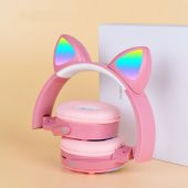 KNY CXT-950 RGB Kedi Kulaklı Kulak Üstü Bluetoothlu Kulaklık Yeşil - 2
