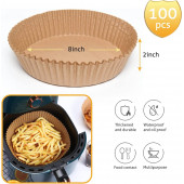 Xl Modeller Için Airfryer Pişirme Kağıdı Fritöz Yağlı Kağıt 200 Adet Çift Taraflı Yağlı Kağıt 16cm - 3