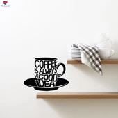 Duvar Sticker Fincan Kahve Kelimeler Cümle Yazı Cafe Mutfak Kahve Barlar Sticker - 1