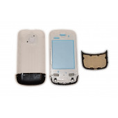 Nokia C2-02 Kapak Nokia C2-02 uyumlu Beyaz Gold ön Kapak Arka Kapak Tuş Takımı - 2