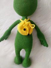 Sevimli Yeşil Uzaylı Amigurumi Organik Oyuncak - 2