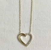 Yarım Taşlı Altın Kalp thumbnail 1