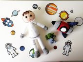 Astronot Furkan ve Uzay Takımı Amigurumi Organik Oyuncak - 1