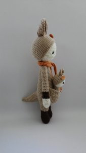 Bebekli Kanguru Amigurumi Organik Oyuncak - 2