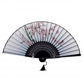 Japon Bambu Kumaş Yelpaze Çanta Boy Stant Hediyeli No.71 - 1