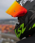 LS2 Rapıd 2 Raven Neon Sarı Kapalı Motosiklet Kaskı Kırmızı Camlı - 2