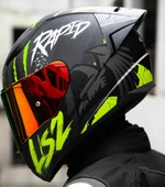 LS2 Rapıd 2 Race Raven Neon Sarı Kapalı Motosiklet Kaskı Kırmızı Camlı - 4