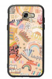 Spoyi Samsung A7 (2017) Vintage Sticker Tasarımlı Glossy Telefon Kılıfı - 1