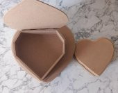 Hobi Adn 90201 Kalp Kutu Set 3'lü Ahşap HAM MDF Kutuda Sevk El Yapım - 5