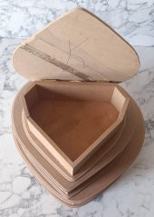 Hobi Adn 90201 Kalp Kutu Set 3'lü Ahşap HAM MDF Kutuda Sevk El Yapım - 7