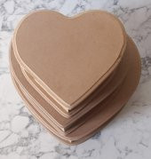 Hobi Adn 90201 Kalp Kutu Set 3'lü Ahşap HAM MDF Kutuda Sevk El Yapım - 8