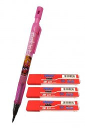 2.0 Mm Kalın Uçlu Versatil Kalem Pembe Renk 1 Adet ve 2.0 Mm Kalın Uç Kırmızı 3 Adet Kalın Uçlu Mekanik Kalem - 1