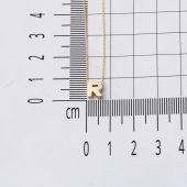 R Harfi 14 Ayar Altın Taşsız Minimal Harf Kolye - 5