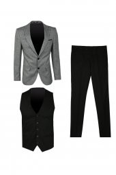 Süvari Normal Bel Slim Fit Siyah Erkek Takım Elbise TK1020200166 - 1