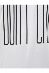 Slim Fit Tişört Slogan Baskılı Bisiklet Yaka Pamuklu - 6