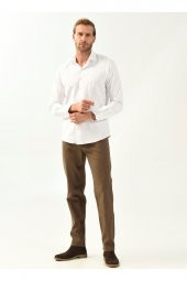 Klasik Yaka Baskılı Bej Erkek Gömlek Gm2025500405 thumbnail 4